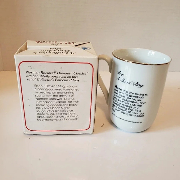 Vintage Set of 3 Norman Rockwell Porcelain Collectable Coffee Mugs. - Picture 10 of 16